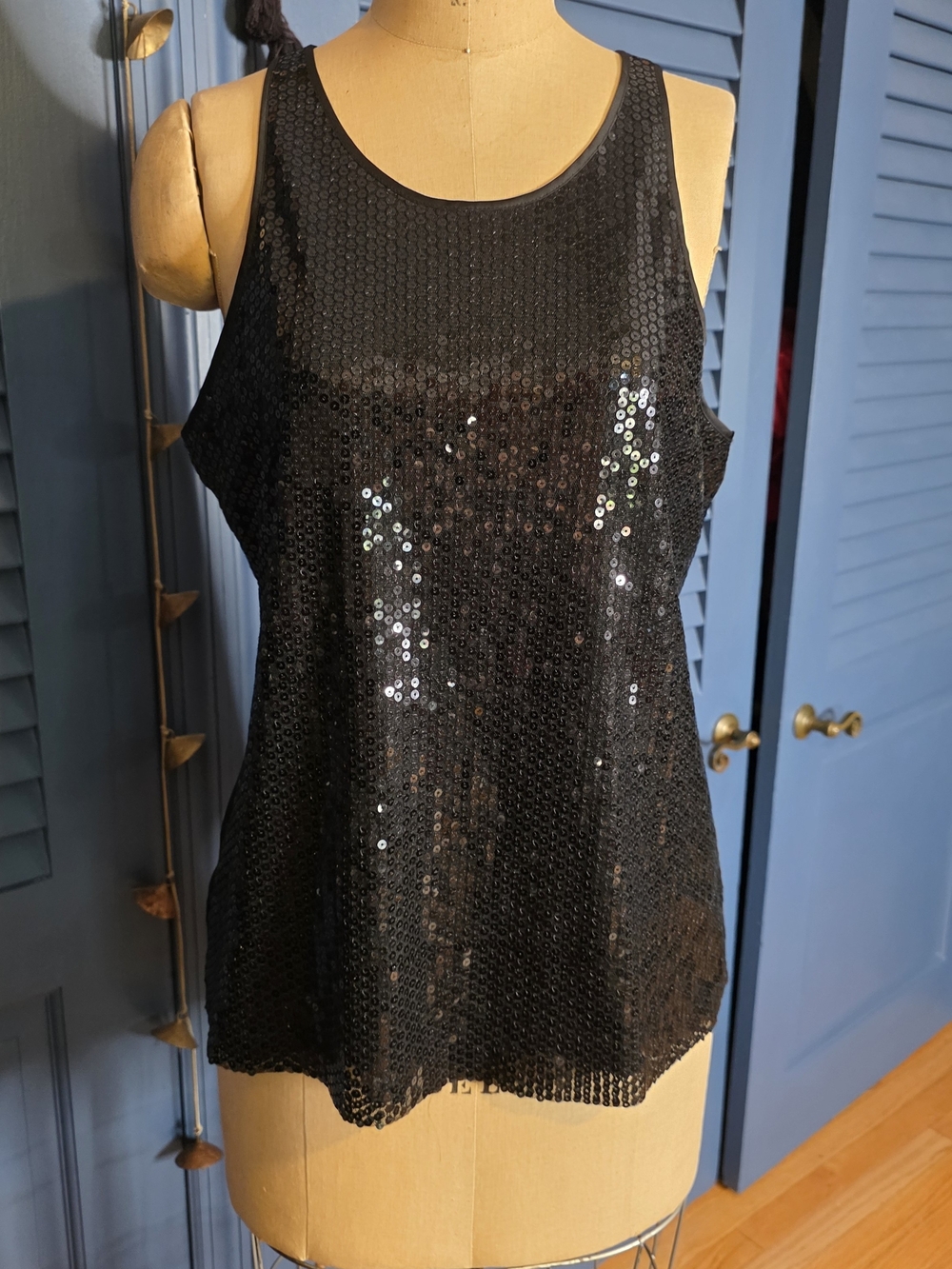 Banana Republic Black Sequin Tank Top